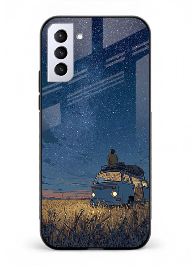 van night sky starry art Samsung S21 FE glass cover aesthetic night scenery case