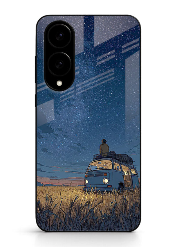 van night sky starry art Samsung S25 Edge glass cover aesthetic night scenery case