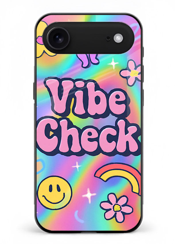 Vibe Check Rainbow colorful doodle artwork iphone 18 air glass back cover