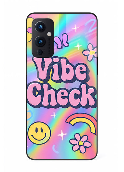 Vibe Check Rainbow colorful doodle artwork OnePlus 9 Pro glass back cover