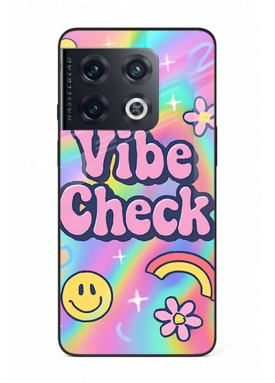 Vibe Check Rainbow colorful doodle artwork OnePlus 10 Pro glass back cover