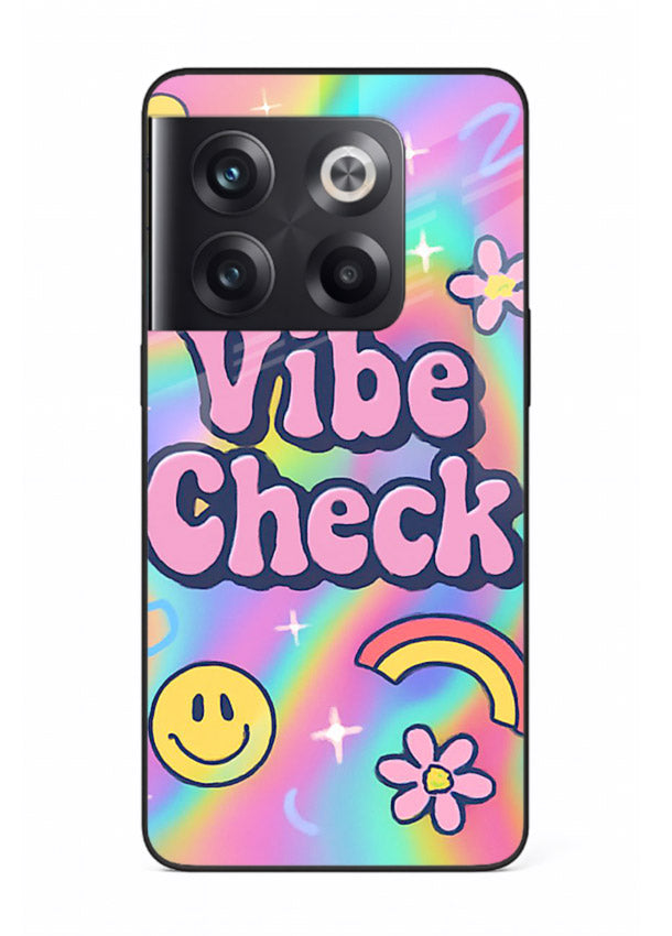Vibe Check Rainbow colorful doodle artwork OnePlus 10T glass back cover