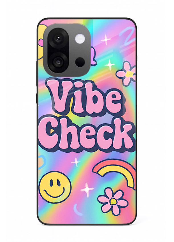 Vibe Check Rainbow colorful doodle artwork OnePlus 13s glass back cover
