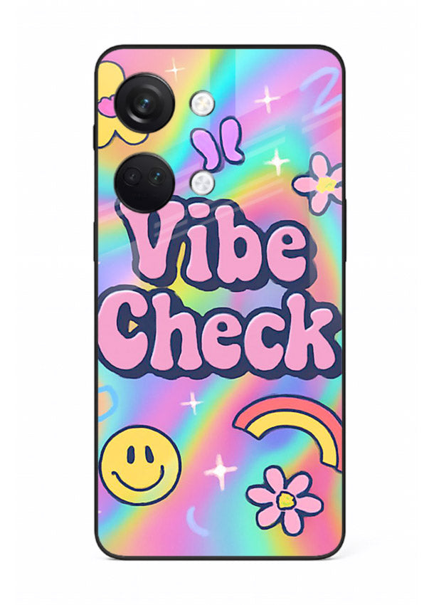 Vibe Check Rainbow colorful doodle artwork OnePlus Nord 3 glass back cover