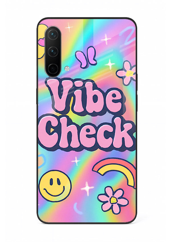Vibe Check Rainbow colorful doodle artwork OnePlus Nord CE 5G glass back cover