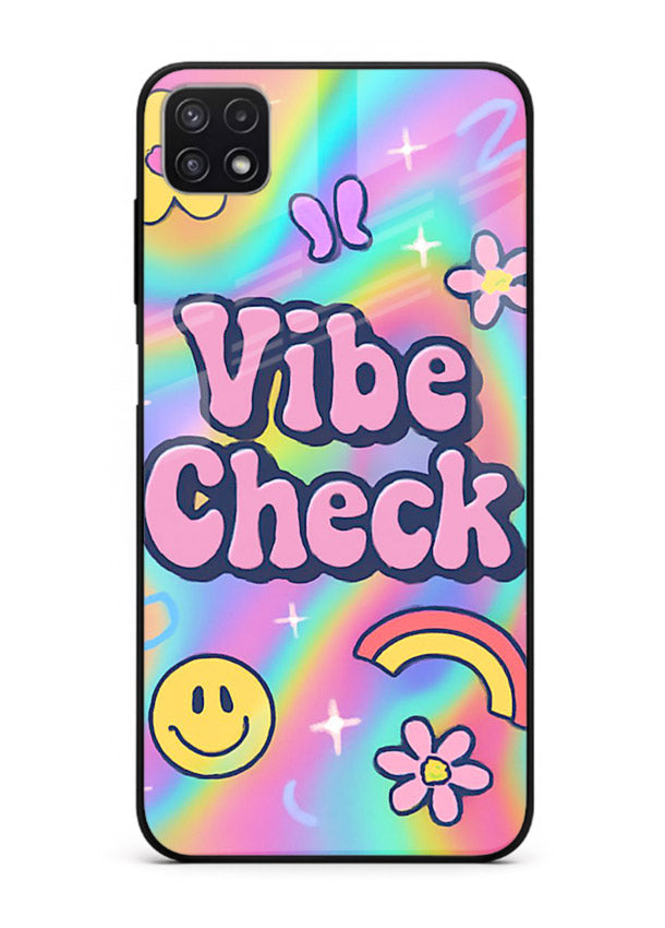 Vibe Check Rainbow colorful doodle artwork Samsung F42 5G glass back cover