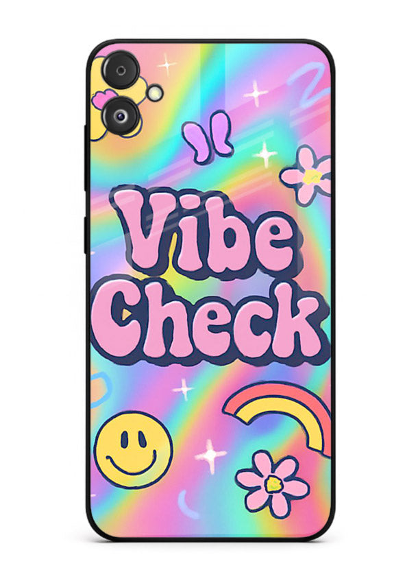 Vibe Check Rainbow colorful doodle artwork Samsung F14 5G glass back cover