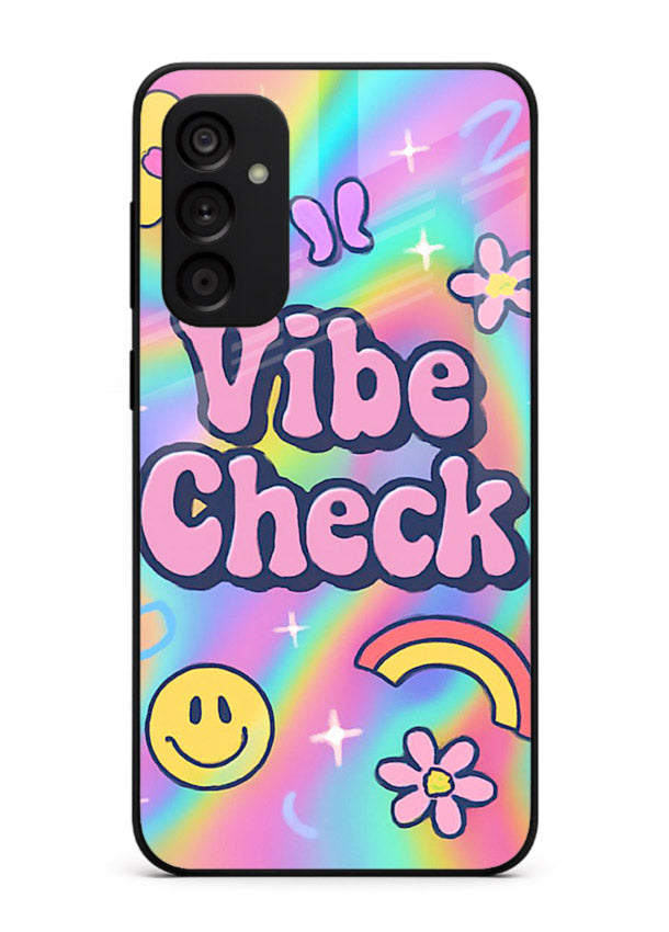 Vibe Check Rainbow colorful doodle artwork Samsung M14 5G glass back cover