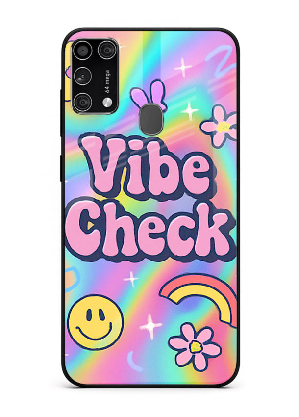 Vibe Check Rainbow colorful doodle artwork Samsung M31 Prime glass back cover