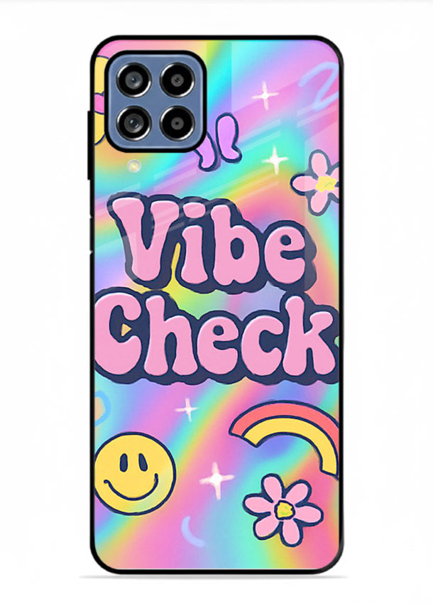 Vibe Check Rainbow colorful doodle artwork Samsung M53 5G glass back cover