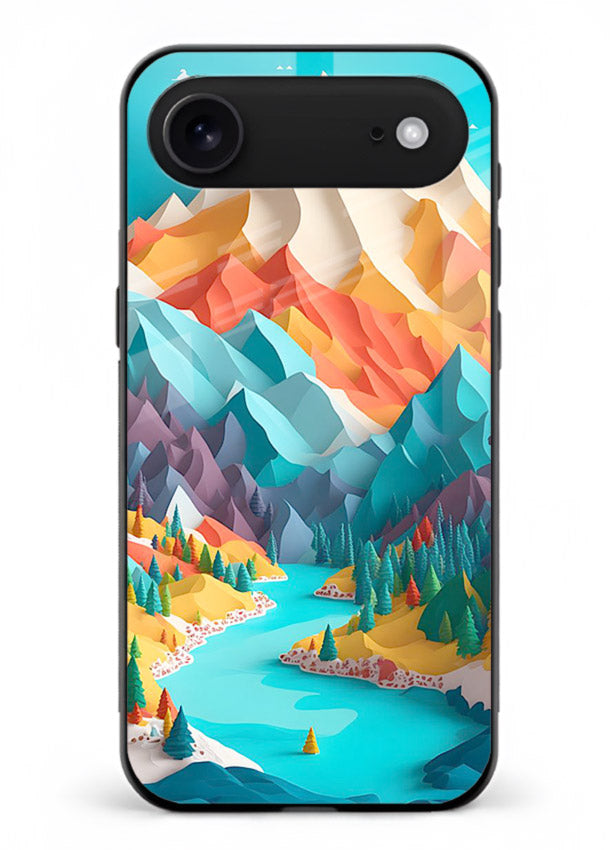 Vibrant Alpine Valley colorful alpine landscape artwork iphone 17 air glass back cover