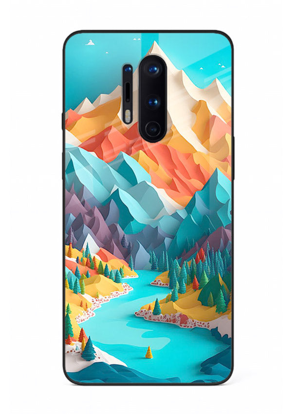Vibrant Alpine Valley colorful alpine landscape artwork OnePlus 8 Pro glass back cover