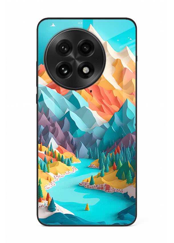Vibrant Alpine Valley colorful alpine landscape artwork OnePlus 13 glass back cover