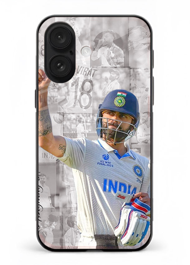 Cricket victory celebration artwork on glossy tempered glass iPhone 17 back cover