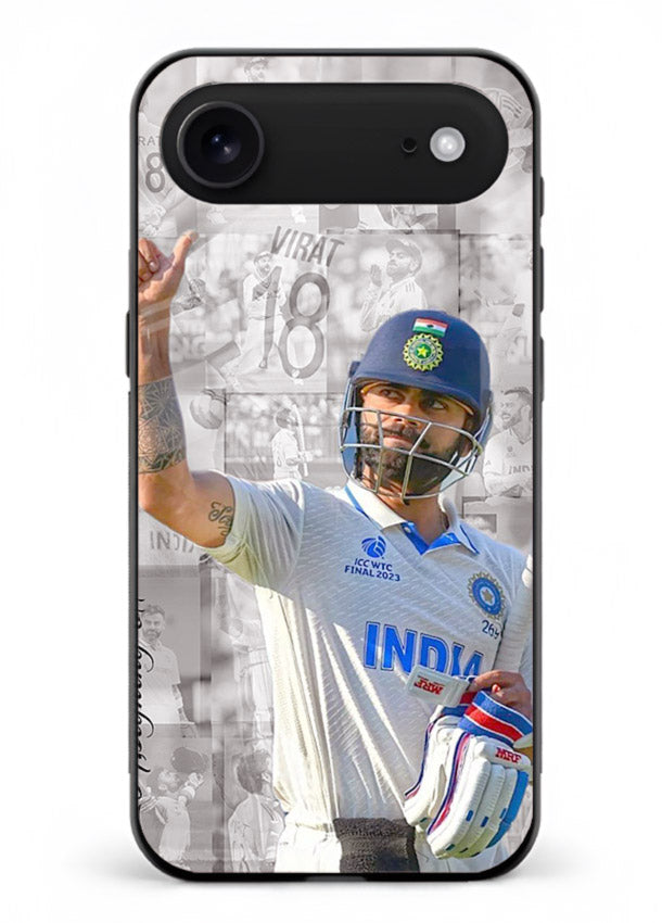 Cricket victory celebration artwork on glossy tempered glass iPhone 17 Air back cover