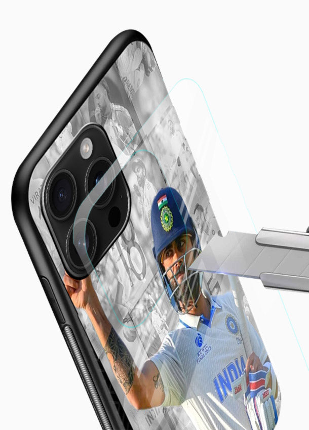 Cricket victory celebration artwork on glossy tempered glass mobile cover - 4
