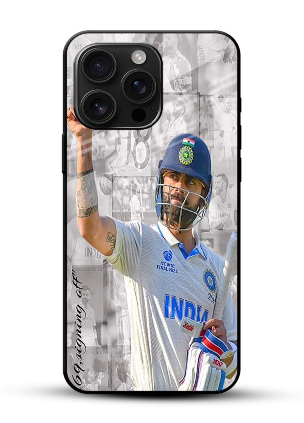 Cricket victory celebration artwork on glossy tempered glass mobile cover - 1