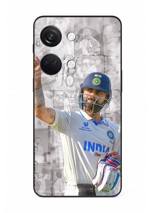 Cricket victory celebration artwork on glossy tempered glass OnePlus Nord 3 back cover