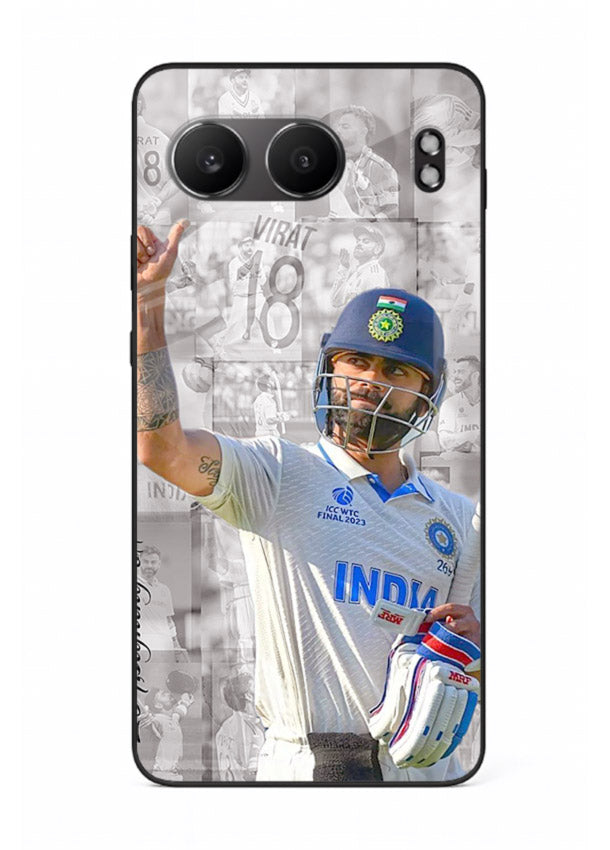 Cricket victory celebration artwork on glossy tempered glass OnePlus Nord 4 back cover