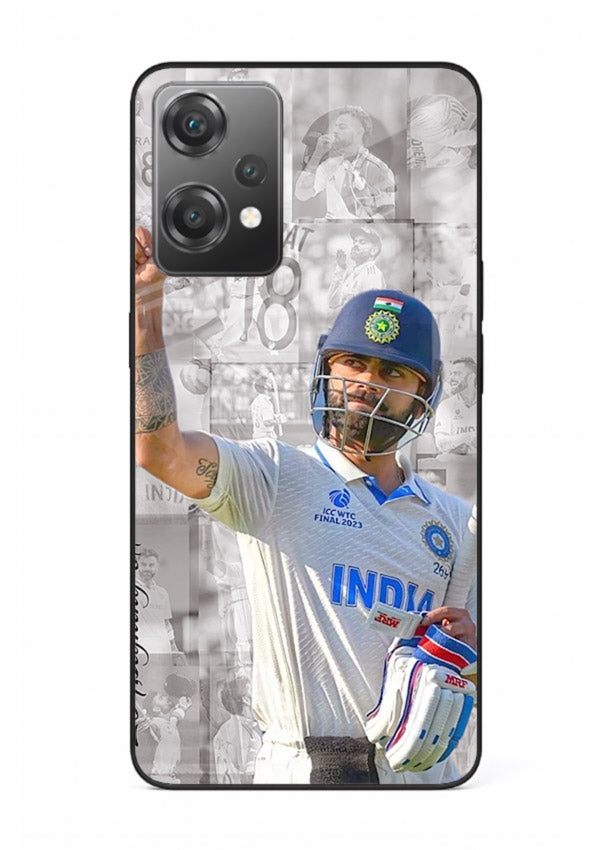 Cricket victory celebration artwork on glossy tempered glass OnePlus Nord CE2 Lite 5G back cover