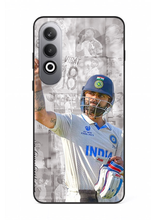 Cricket victory celebration artwork on glossy tempered glass OnePlus Nord CE4 back cover
