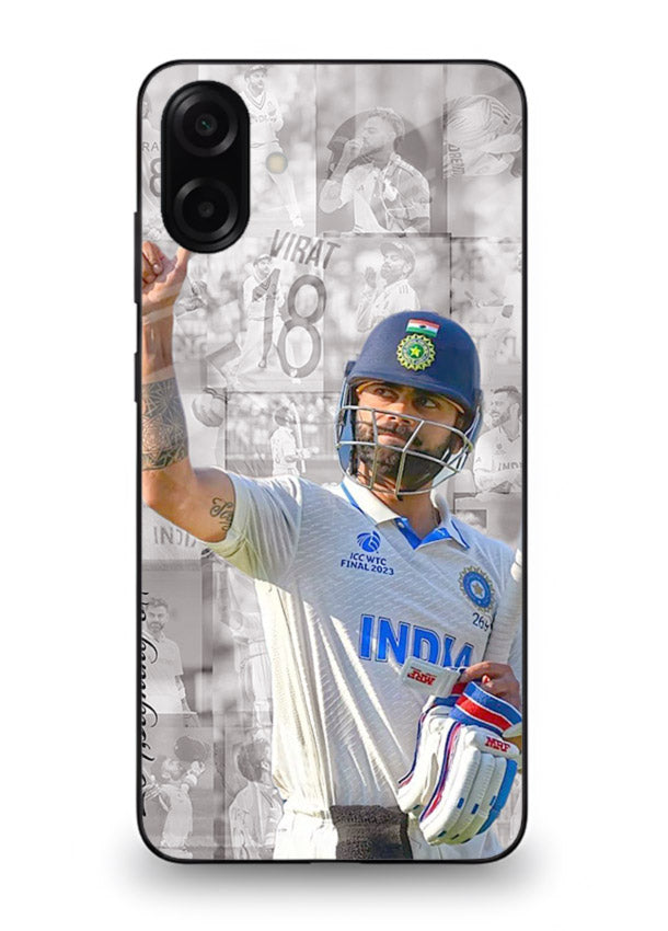 Cricket victory celebration artwork on glossy tempered glass Samsung M13 5G back cover