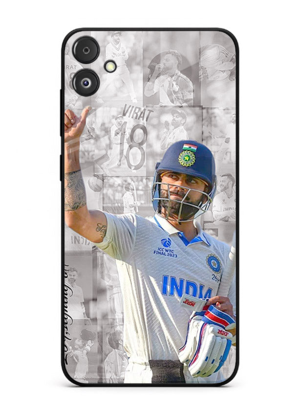 Cricket victory celebration artwork on glossy tempered glass Samsung F14 5G back cover