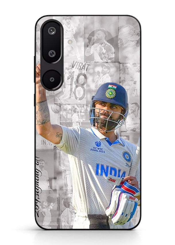 Cricket victory celebration artwork on glossy tempered glass Samsung F16 5G back cover