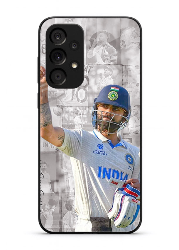 Cricket victory celebration artwork on glossy tempered glass Samsung A73 5G back cover