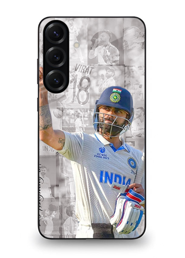 Cricket victory celebration artwork on glossy tempered glass Samsung A25 5G back cover