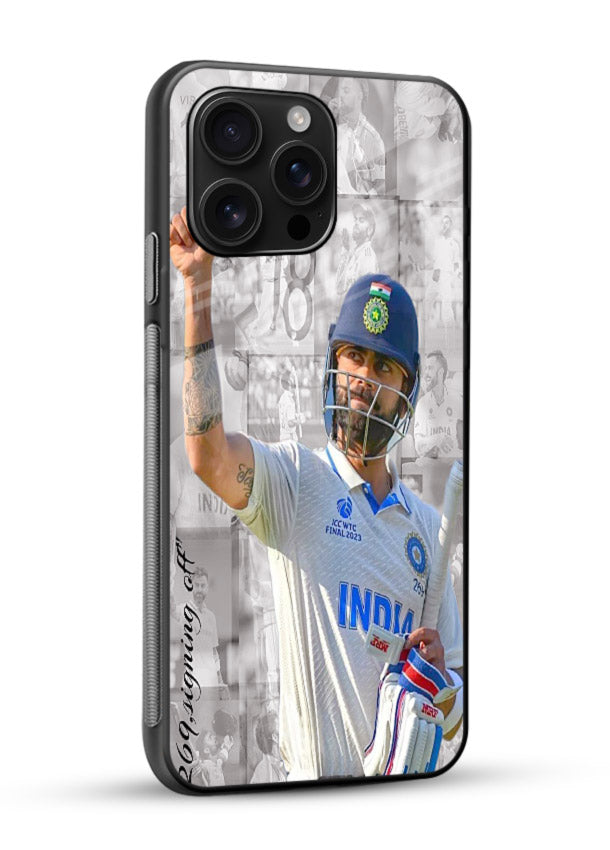 Cricket victory celebration artwork on glossy tempered glass mobile cover - 2