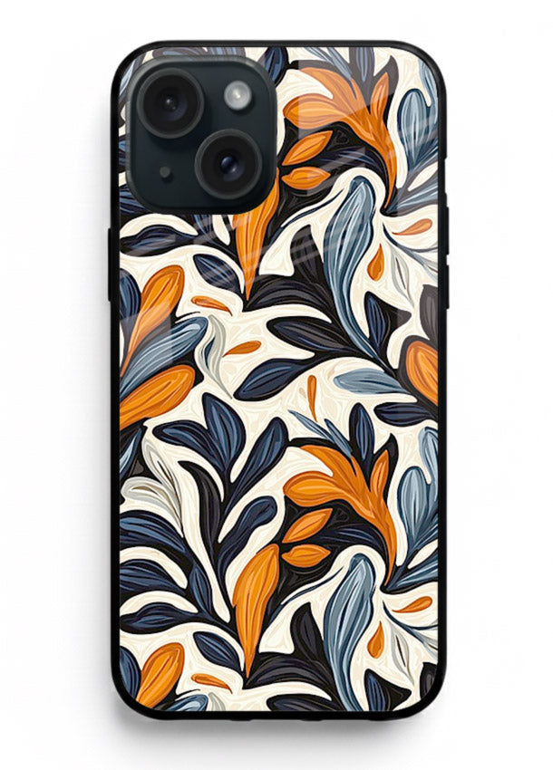 Vintage Leaf Pattern botanical aesthetic iphone 13 glass back cover