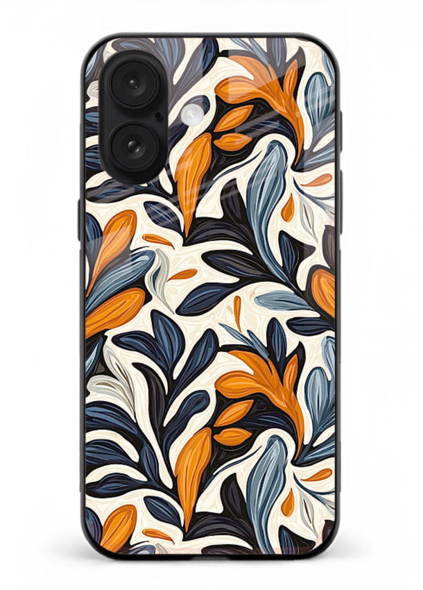 Vintage Leaf Pattern botanical aesthetic iphone 18 glass back cover