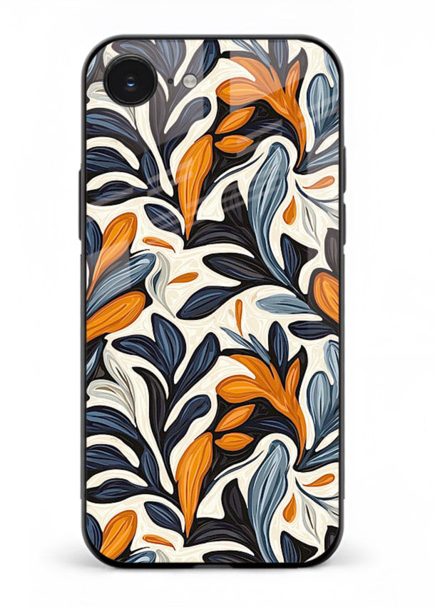 Vintage Leaf Pattern botanical aesthetic iphone 16e glass back cover