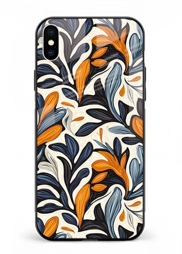 Vintage Leaf Pattern botanical aesthetic iphone xs max glass back cover