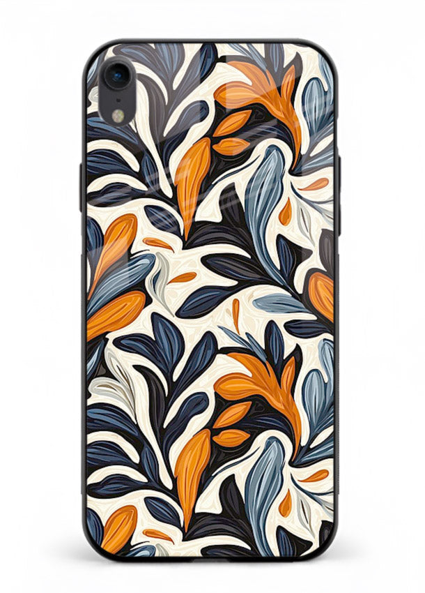 Vintage Leaf Pattern botanical aesthetic iphone xr glass back cover