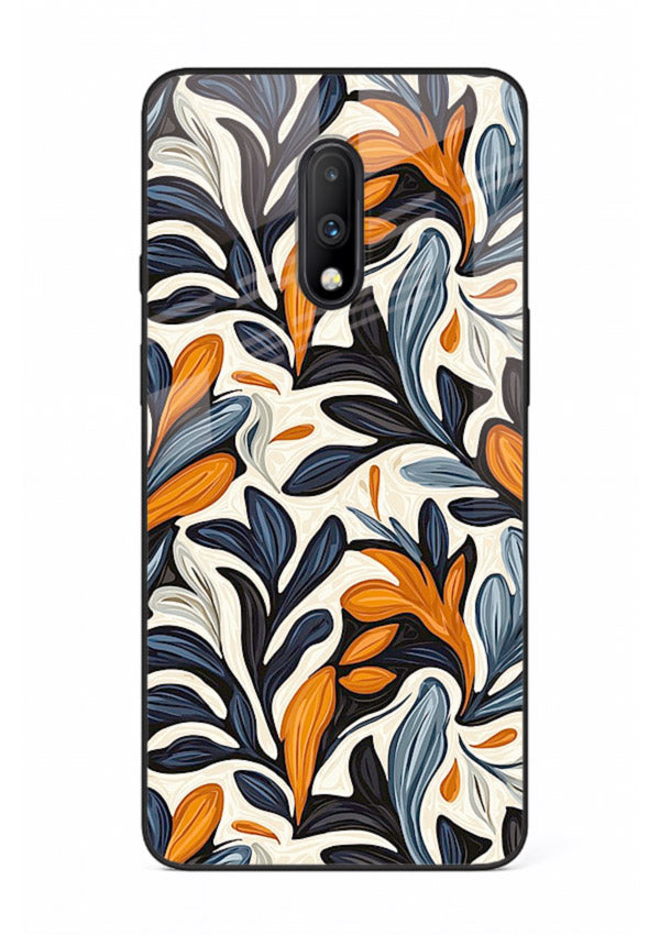 Vintage Leaf Pattern botanical aesthetic OnePlus 7 glass back cover