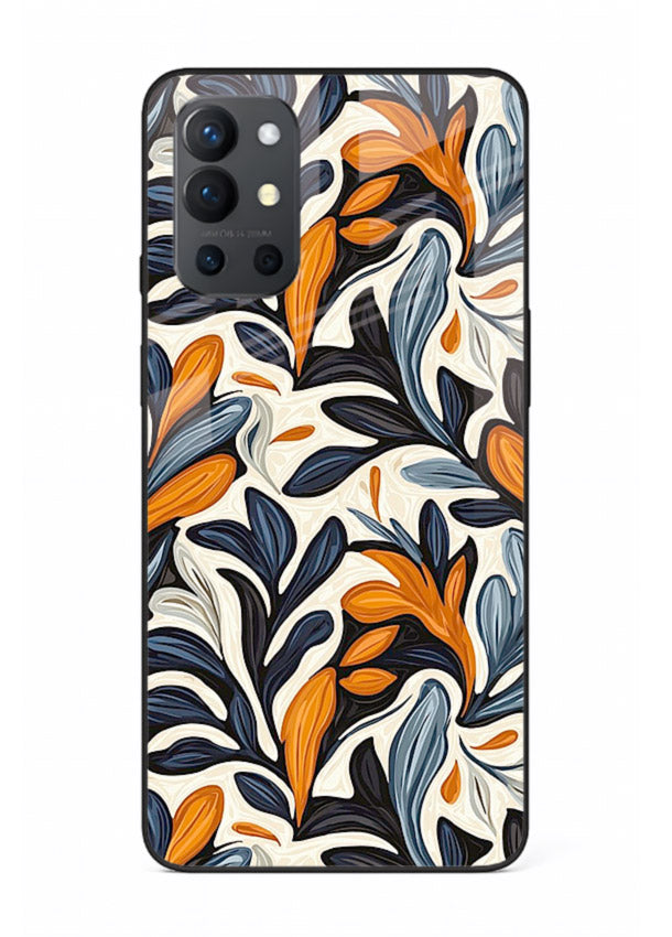 Vintage Leaf Pattern botanical aesthetic OnePlus 9R glass back cover