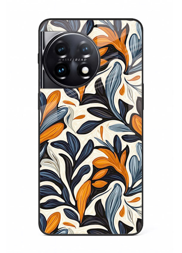 Vintage Leaf Pattern botanical aesthetic OnePlus 11R glass back cover