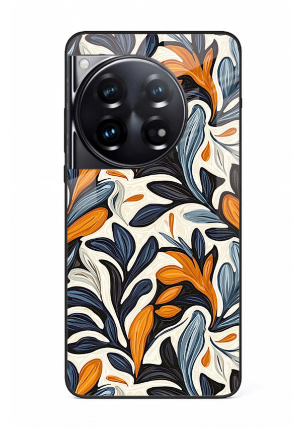 Vintage Leaf Pattern botanical aesthetic OnePlus 12 glass back cover