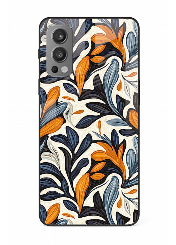Vintage Leaf Pattern botanical aesthetic OnePlus Nord 2 glass back cover