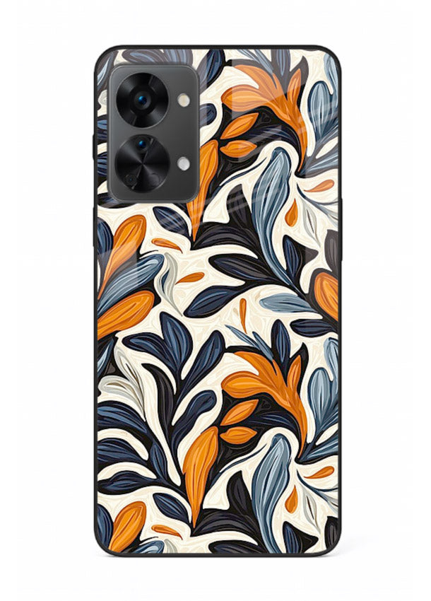 Vintage Leaf Pattern botanical aesthetic OnePlus Nord 2T glass back cover