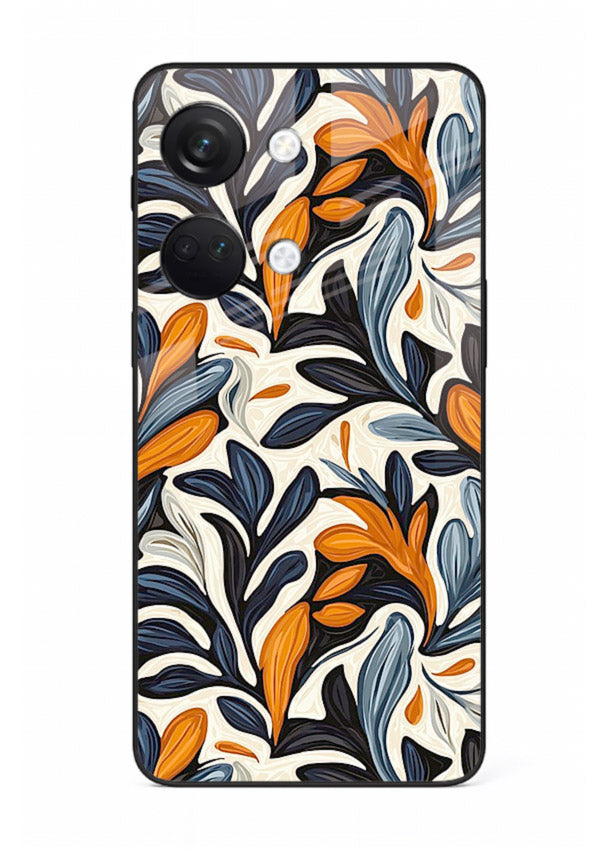 Vintage Leaf Pattern botanical aesthetic OnePlus Nord 3 glass back cover