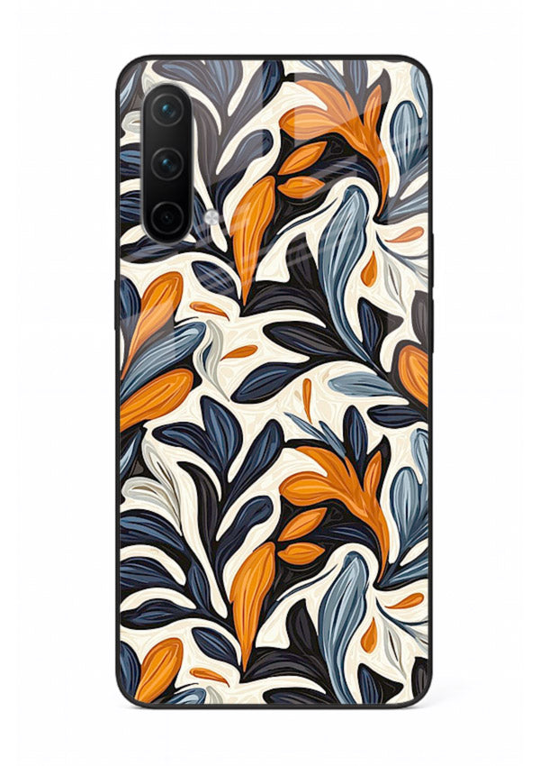 Vintage Leaf Pattern botanical aesthetic OnePlus Nord CE 5G glass back cover