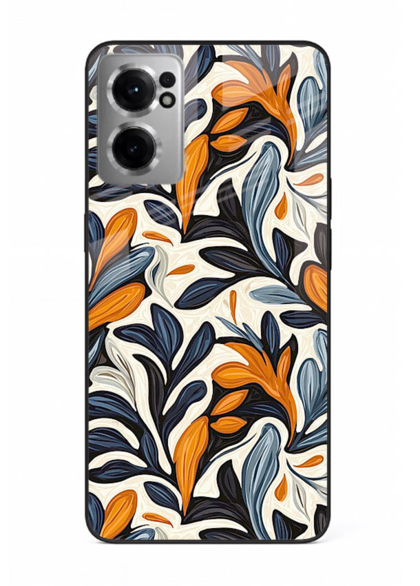 Vintage Leaf Pattern botanical aesthetic OnePlus Nord CE2 5G glass back cover