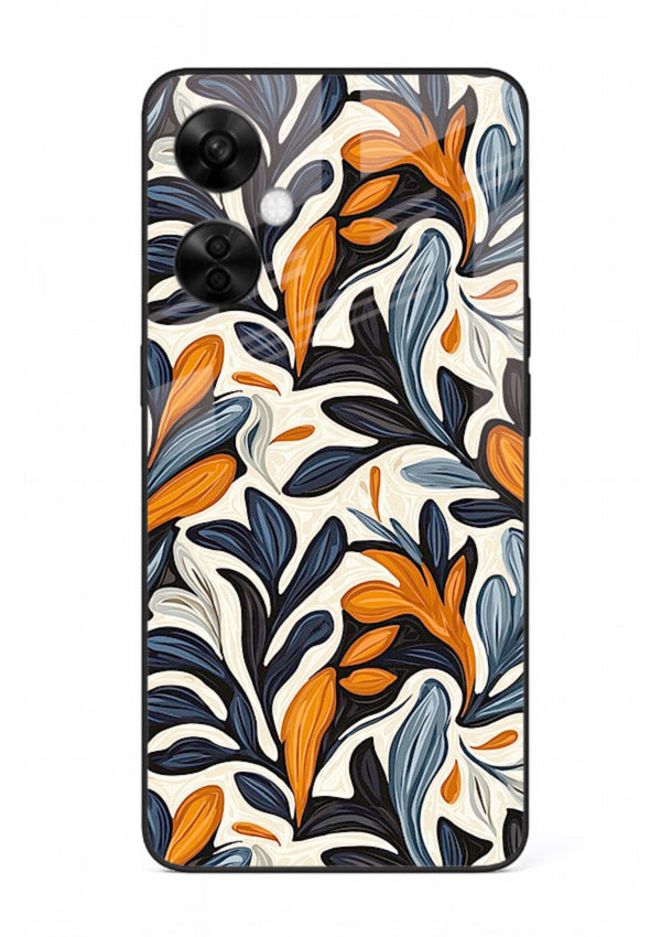 Vintage Leaf Pattern botanical aesthetic OnePlus Nord CE3 Lite glass back cover