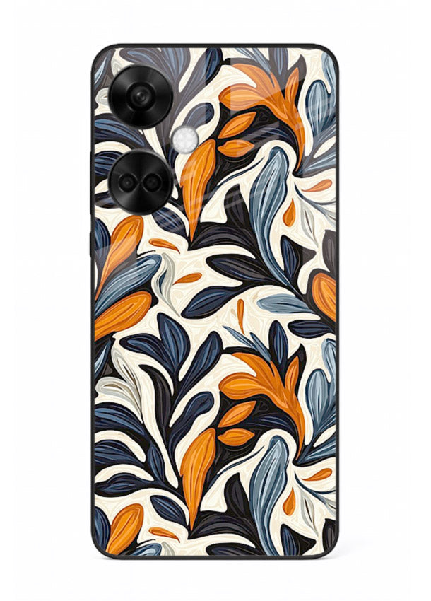 Vintage Leaf Pattern botanical aesthetic OnePlus Nord CE3 glass back cover