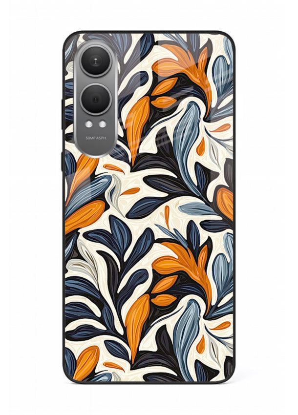 Vintage Leaf Pattern botanical aesthetic OnePlus Nord CE4 Lite glass back cover