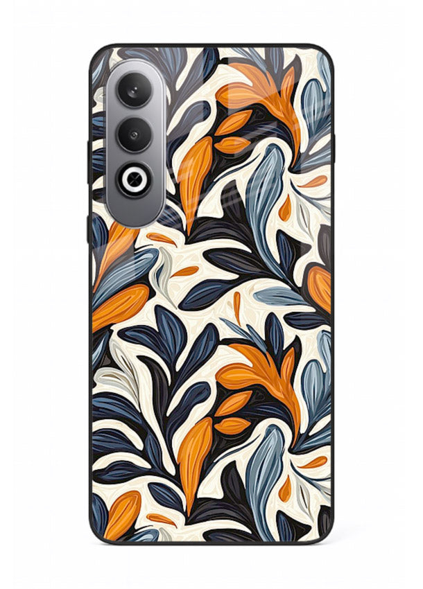 Vintage Leaf Pattern botanical aesthetic OnePlus Nord CE4 glass back cover