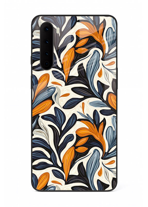 Vintage Leaf Pattern botanical aesthetic OnePlus Nord glass back cover